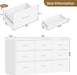 Dresser for Bedroom with 9 Drawers, 14.2"D X 59.1"W X 29.5"H, White