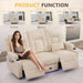 Power Loveseat Recliner Sofa with Middle Seat, Wall Hugger Dual Reclining 3 Seater RV Couch, Home Theater Seating with LED Lights, USB Ports, Power Outlets & Storage, Beige | Pet Friendly, Dual Reclining, Zero Gravity, Button Control