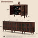 Walnut Finished Sideboard Cabinet 94.5 Inches Width