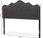 Coastal Cool Modern and Contemporary Fabric Headboard Queen/Dark Gray