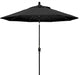 9' round Aluminum Market Umbrella, Crank Lift, Push Button Tilt, Black Pole, Black Olefin