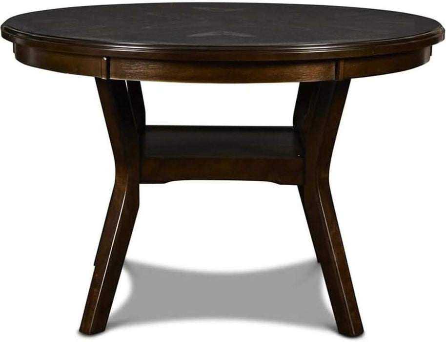 Solid Wood 5-Piece round Dining Set in Cherry Brown