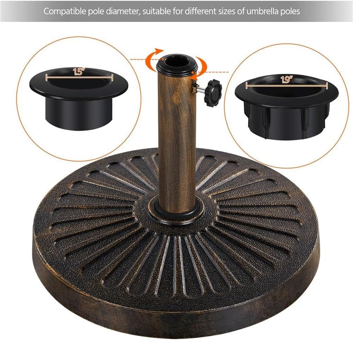 9FT Patio Umbrella Outdoor with Heavy Duty Base Included,Table Umbrella with Push Button Tilt and Crank, UV Protection Waterproof for Yard/Outdoor/Wedding Parties and Events - Tan