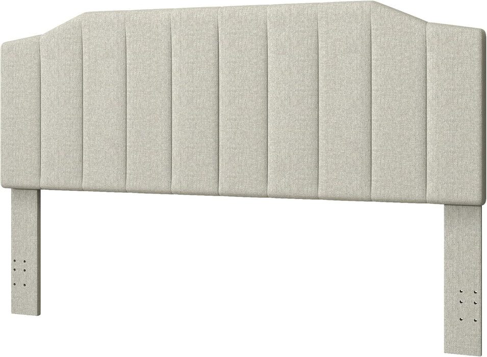 King Size Headboard Only, Linen Upholstered Headboard King/California King Size Wall Mount and Bed Frame Mount, Featuring High-Density Sponge Padding Easy Assembly Comfort Style-Linen Gray