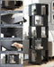 5-Tier Rotating Bookshelf Tower, 360° Spinning Modern Book Storage Bookcase, Stable Display Corner Book Shelf for Kids Room, Living Room, Bedroom, Home Office, Black
