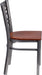 2 Pk. HERCULES Series Clear Coated ''X'' Back Metal Restaurant Chair - Cherry Wood Seat