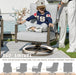 4 Piece Rope Back Patio Furniture Set, 2 Swivel Rockers