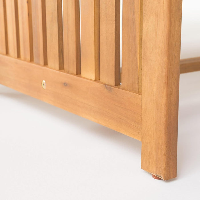 Patio Furniture Set 4 Pieces Outdoor Acacia Wood Conversation Sets with Coffee Table & Cushions, Garden Conversation Bistro Sets for Patio, Lawn, Yard, Pool or Backyard, Brown