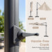 10 FT Solar Patio Umbrella with Base Included, Cantilever Offset Outdoor Umbrella with 35 LED Lights & Center Light, 360° Rotation, Aluminum Pole, 8 Heavy-Duty Ribs for Yard Pool Deck