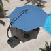 12FT Deluxe Patio Umbrella with Base, Outdoor Large Hanging Cantilever Curvy Umbrella with 360° Rotation, Navy Blue