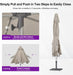 Outdoor Table Sun Umbrella 10' X 10' Semi Auto Lift, Beige