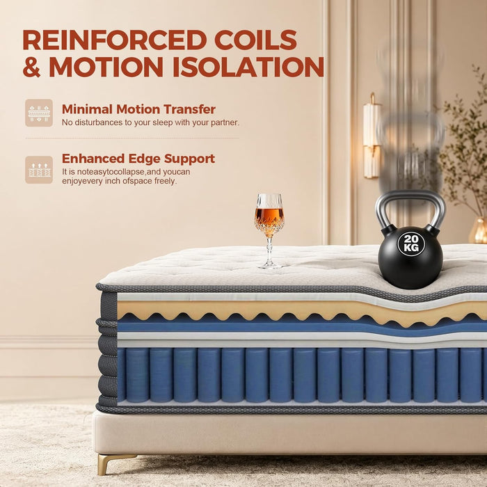 Queen Mattress, 12-Inch Hybrid, Medium Firm Euro Top