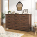 Farmhouse Dresser 12Drawer 63Inch Brown Storage Cabinet