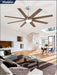 65 Inch Ceiling Fans with Lights and Remote, Brush Nickel Indoor/Outdoor Ceiling Fan with Quiet Reversible DC Motor, 6 Speeds, 3CCT, 8 Blades Large Ceiling Fan for Living Room Bedroom Patio