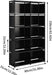 6-Tiers Portable Bookshelf with Fabric Cloth at Back, 10 Cube Closet Storage Organizer Bookcase, Living Room,Study Room,Bedroom, Black