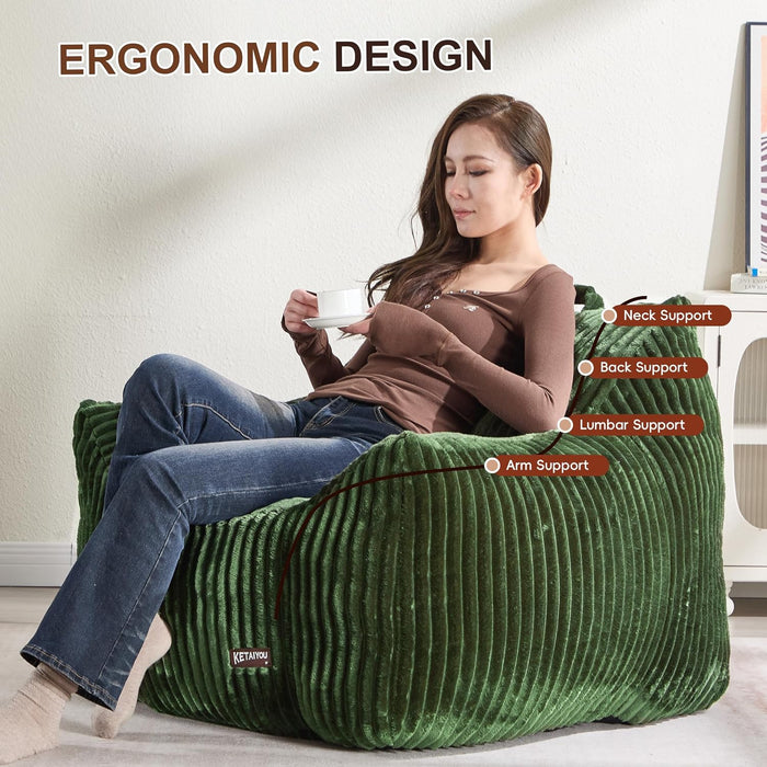Giant Green HeavyDuty Orthopedic MemoryFoam BeanBagChair