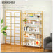 No Assembly Extra Wide 5 Tier Folding Bookshelf Tall Storage Shelves Vintage Bookcase Standing Racks for Bedroom Living Room Home Office