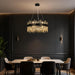 Black Crystalline Chandelier With 12 Lights 20Inch
