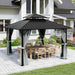 12x12 Aluminum Hardtop Gazebo Grey Weatherproof Roof