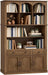 73.2" Tall Farmhouse Arched Bookshelf with Drawer and Door, 6 Tier