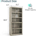 5-Shelf Bookcase, Bookshelves Floor Standing Display Storage Shelves 68 in Tall Bookcase Home Decor Furniture for Home Office, Living Room, Bed Room - Light Brown