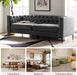 84Inch FauxLeather SofaBed With MetalLegs Midcentury Upholstered