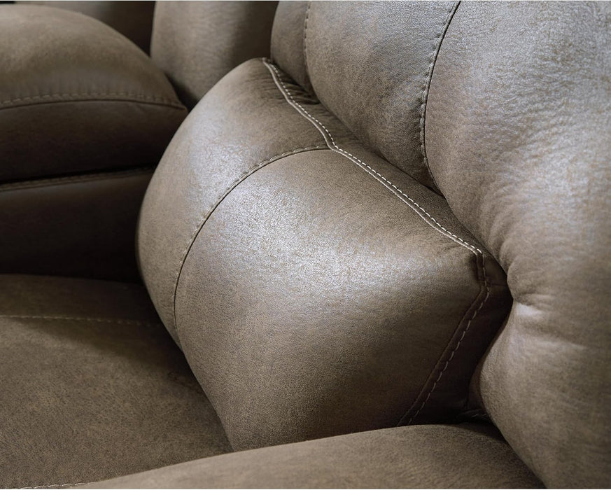 Signature Design by Ashley Bealeaf Contemporary Power Reclining Sofa with Position Lock, Adjustable Headrest and USB Charging Ports, Dark Brown