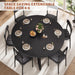Expandable Kitchen Dining Table for 4-6, Oval round Dining Table with Storage Shelf and Removable Extension Leaf, Space Saving Pedestal Table for Dining Room, Modern Industrial Style (Black)