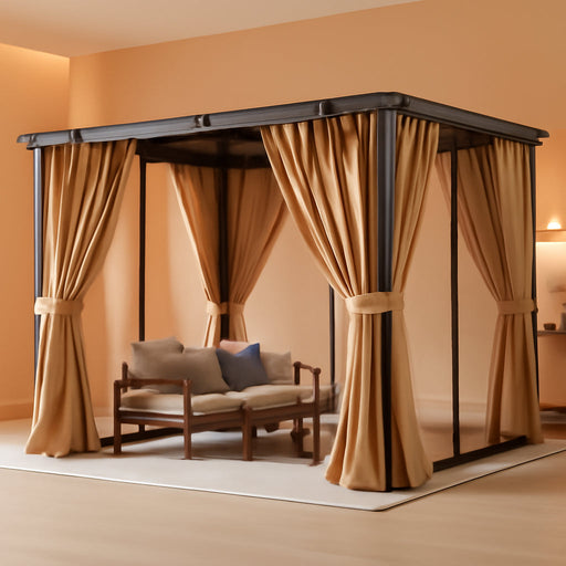 10x12 Chestnut Gazebo Mosquito Netting Outdoor Backyard