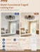 26" Flush Mount Caged Ceiling Fan with Light and Remote, Black Gold