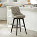 Bar Stools, 360° Swivel Upholstered Bar Stool with Back, 30" H Bar Height Barstools, Set of 2, Faux Leather in Stone Grey
