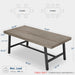 71" Industrial Dining Table, Rectangular Kitchen Table, Grey