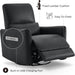 Power Recliner Chair Swivel Glider, FSC Certified Upholstered Faux Leather Living Room Nursery Reclining Sofa Chair with Lumbar Support, Black