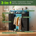 51" Dresser with Hanging Rack, 10 Drawers Closet Dresser