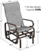 Outdoor Patio Glider, Rocking Lounge Chair with Sling Fabric and Steel Construction for Porch Patio Balcony Set of 2