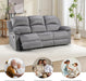 Manual Reclining Couch Set for Living Room, Include 1 Recliner Chair, 3 Seat Sofa, Soft Microfiber Recliner Sofa Furniture Set for Home and Office, Grey