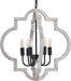 21 Inch Farmhouse Distressed White Wood Chandelier