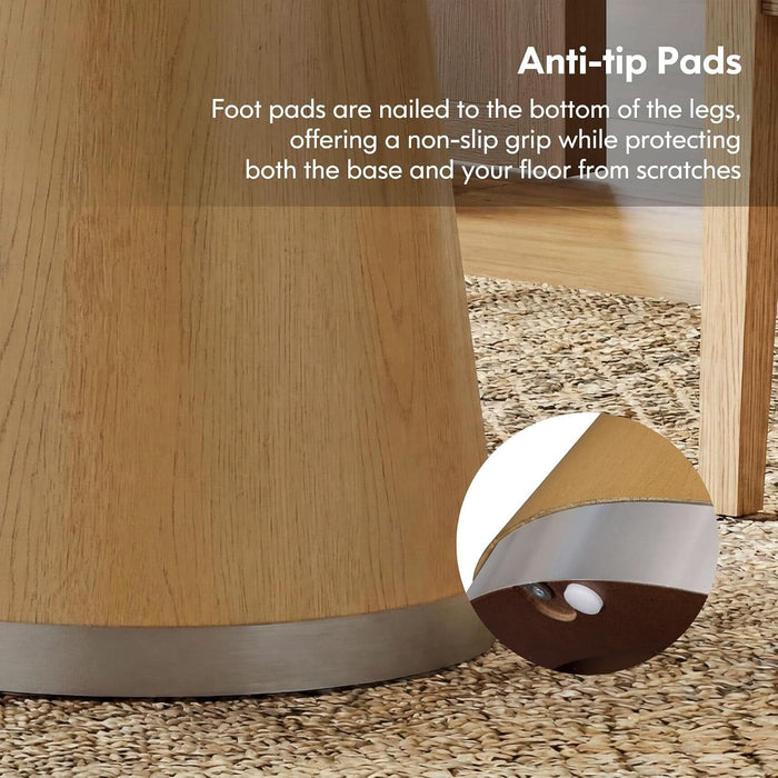 43-Inch Pedestal round Dining Table for 2-4, Oak Brown Wood Grain
