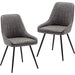 Modern Faux Leather Dining Chairs Set of 2, Armless, Metal Legs