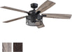 Ceiling Fans Carnegie Industrial 52 Inch Ceiling Fan with Light, Remote Control Fan, LED Indoor Fan with 5 Blades, Gray Pine and Brown Chestnut Blade Finish Options, Matte Black (50614-01)