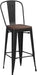 Metal Bar Stools Set of 4, 30" Black Bar Height Stools with Back
