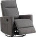 Recliner Chair, Swivel Rocking, Glider Rocker Recliner, Nursery Chair with Extra Large Footrest for Living Room, High Back, Upholstered Deep Seat (Grey)