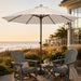 9FT Patio Umbrella, Outdoor Table Umbrella with Rope Pulley Lift, 3 Adjustable Heights, Market Umbrellas for Backyard, Pool and Deck, UPF50+