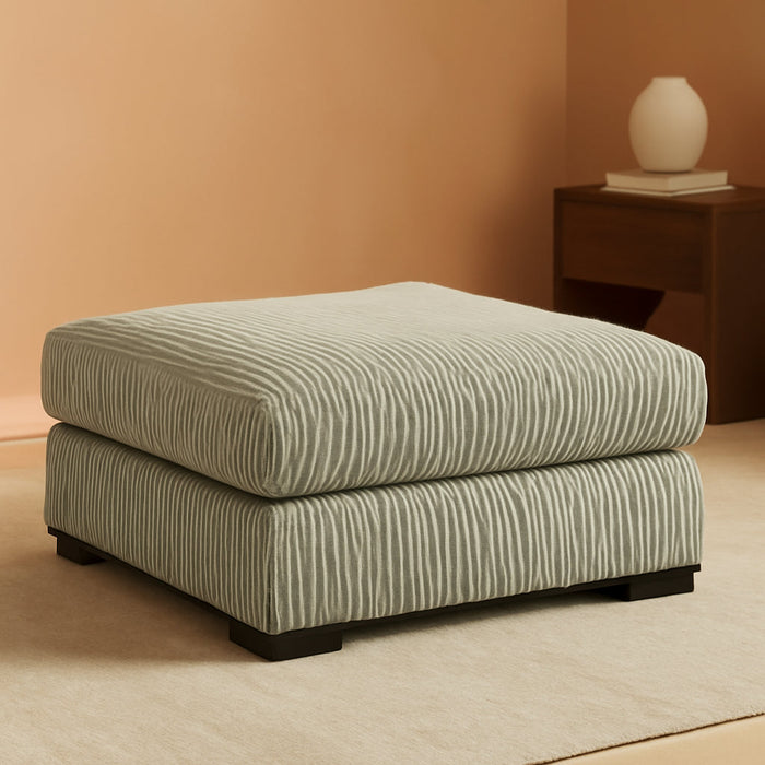 Lindyn Contemporary Square Tufted Upholstered Oversized Accent Ottoman, Light Gray