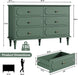 Dresser for Bedroom with 6 Drawers, 47" Vintage Chest of Drawers