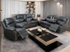 Bonded Leather Reclining Sofa Set with Cup Holders and Storage Console