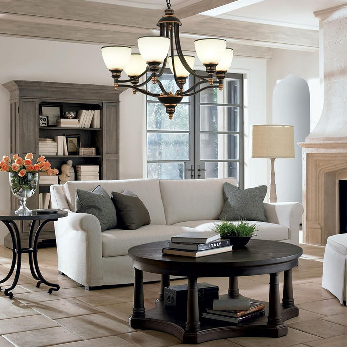 Oil Rubbed Bronze Farmhouse Chandelier Frosted Glass