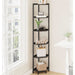 Corner Shelf Stand, Corner Bookshelf, Storage Standing Shelf Unit with Metal Frame, Plant Stand, Corner Bookcase for Living Room, Home Office, Bedroom, 6-Tier Black CS06006B