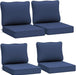Outdoor Deep Seat Cushions, Waterproof, Fade-Resistant Patio Furniture Replacement Cushions, 24" X 24" X 5", Set of 4, Navy Blue