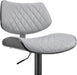 Leland Adjustable Grey Faux Leather and Black Finish Bar Stool